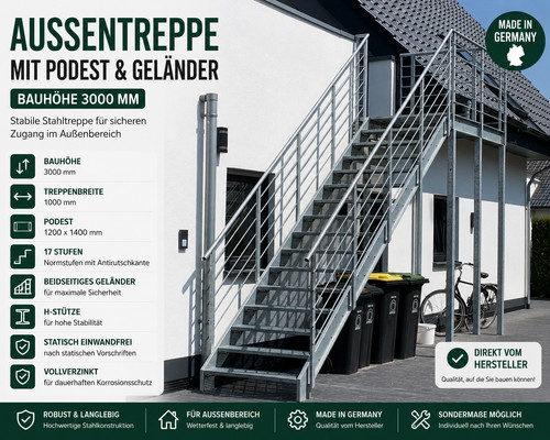 Stahltreppe außentreppe m - stahltreppe,
