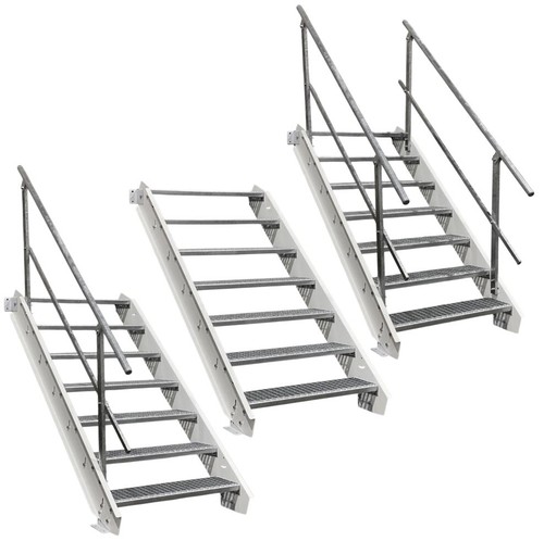Stahltreppe wangen weiß - weiß, 7