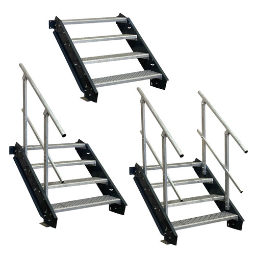 Stahltreppe wangen anthrazit - anthrazit, 4