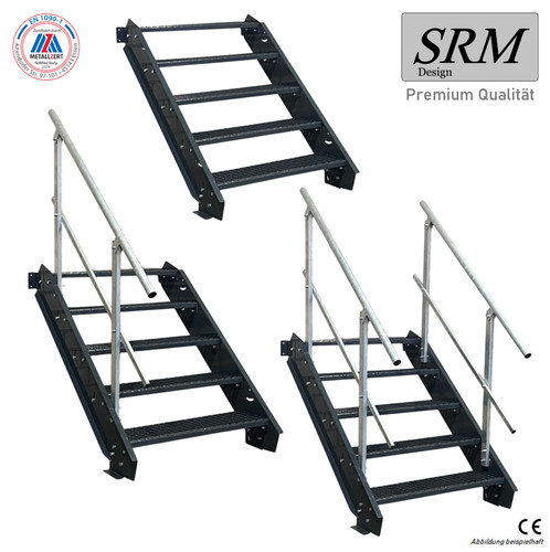 Stahltreppe komplett anthrazit - komplett,