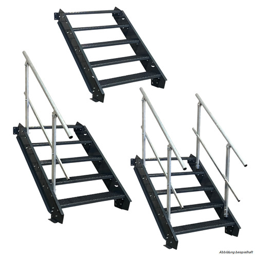 Stahltreppe komplett anthrazit - komplett,